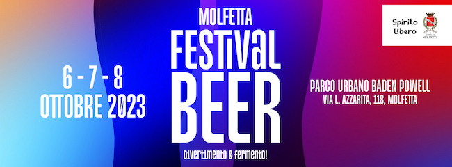Molfetta Festival Beer, dal 6 all’8 ottobre al Parco Baden Powell